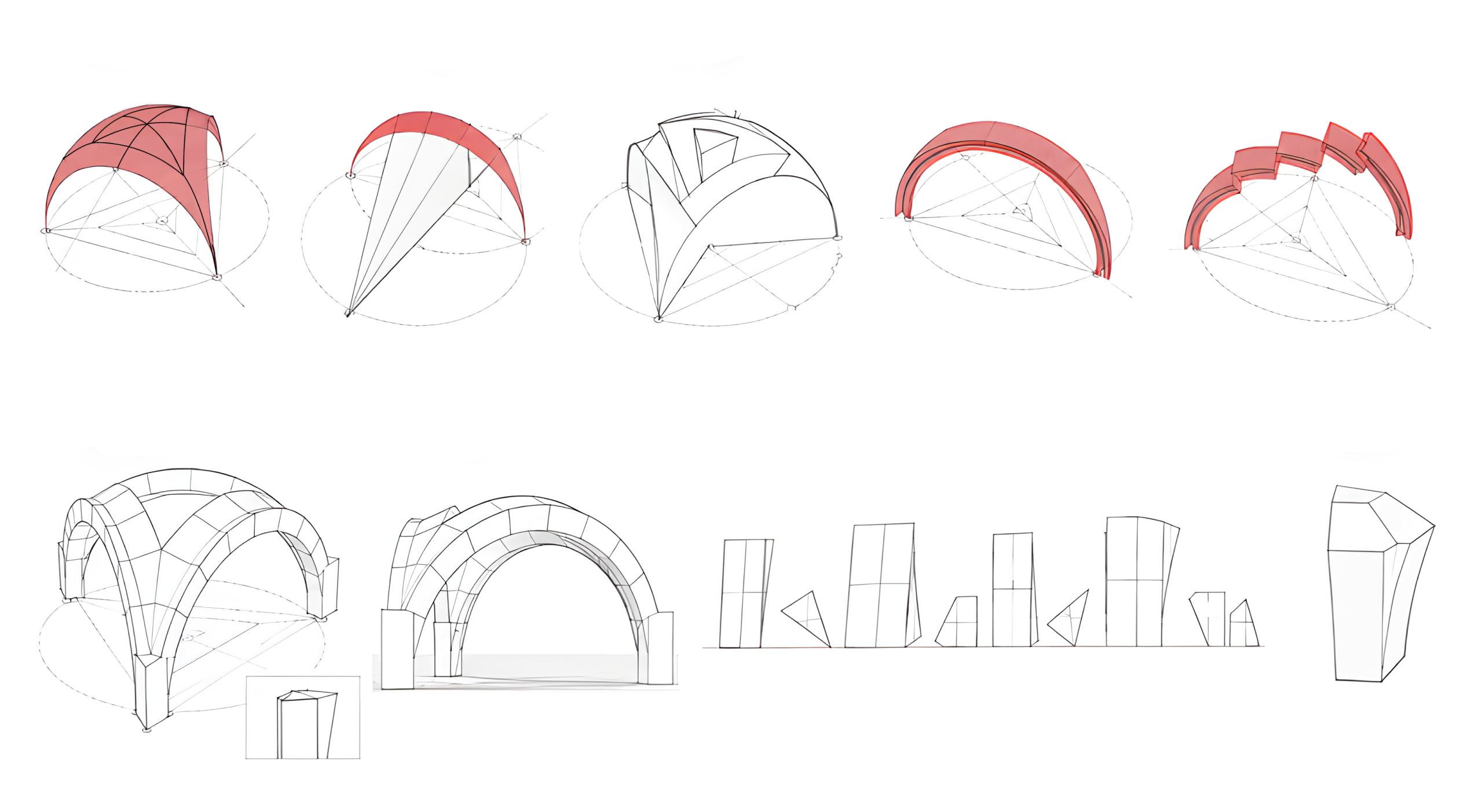 Arch tessellation stereotomy study