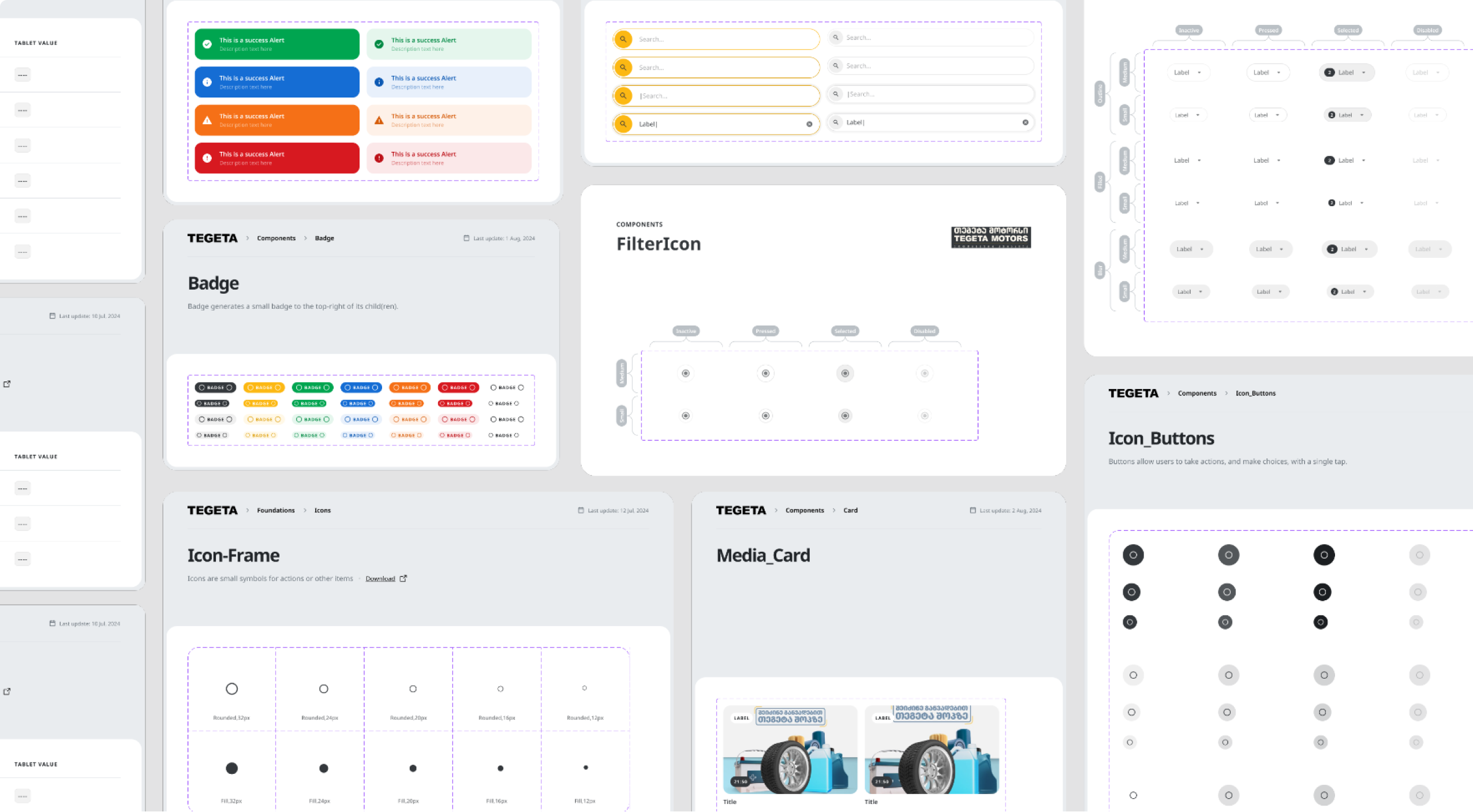 Design system component library showcase