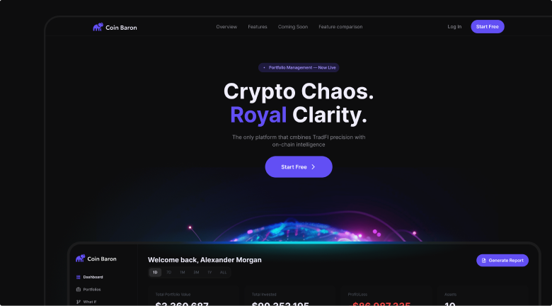 Coin Baron crypto portfolio platform